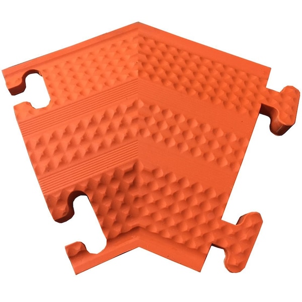 Electriduct Cable Protector 45 Deg Right Turn, 1 Channel, Rubber, Orange DO-ED-SM-T-RT-OR - main